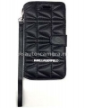 Кожаный чехол для iPhone 6 Karl Lagerfeld Kuilted Booktype, цвет Black (KLFLBKP6QB)