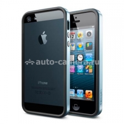 Бампер и комплект защитных пленок для iPhone 5 / 5S SGP Neo Hybrid EX Metal, цвет Blue