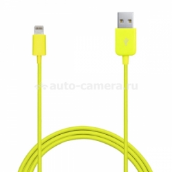 Кабель для iPhone 5 / 5S / 5C, iPad 4 и iPad mini PURO 1mt 2.1A W/LIGHTNING CONNECTOR, цвет желтый (CAPLT3)
