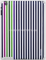 Наклейка на заднюю крышку iPad 3 и iPad 4 id America Cushi Stripe Chic, цвет белый (CSI-201-WHT)