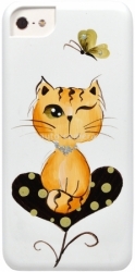 Пластиковый чехол-накладка для iPhone 5C iCover Cats Hand printing 05 (IPM-HP/W-CO05)