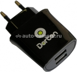 Сетевое зарядное устройство для iPhone 5 / 5S / 5C, iPad 4 и iPad mini Dorten Dual Charger 3.1А (кабель Lightning в комплекте), (DN202000) цвет черный