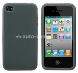 Силиконовый чехол для iPhone 4/4S Dexim DLA176B, цвет черный